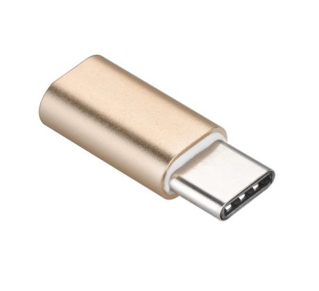 Adaptér Micro Usb - USB TYP C (PA-30) - zlatý
