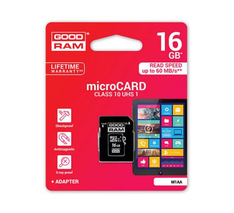 Pamäťová karta GOODRAM MICRO SDHC 16GB s adaptérom