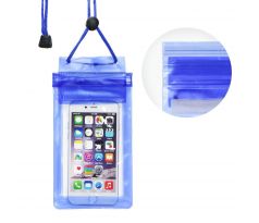 Vodotesné univerzálne púzdro na mobil so zipsom - modré