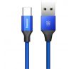 Kábel USB - micro USB TYP C 3A 1,2m modrý