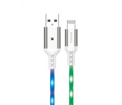 Odolný zvukovo riadený USB LED kábel KAKU (KSC-114) - LIGHTNING 3,2A 1 m