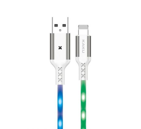Odolný zvukovo riadený USB LED kábel KAKU (KSC-114) - LIGHTNING 3,2A 1 m