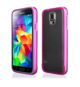 Púzdro Rámik BUMPER LUXURY + ACRYLIC GLASS pre SAMSUNG GALAXY S5 (G900) - ružové