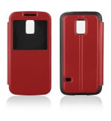 Knižkové Púzdro SLIM VIEW pre SAMSUNG GALAXY S5 MINI (G800) - červené