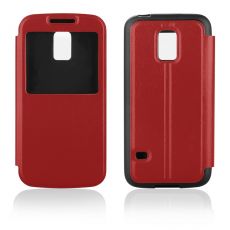 Knižkové Púzdro SLIM VIEW pre SAMSUNG GALAXY S5 MINI (G800) - červené