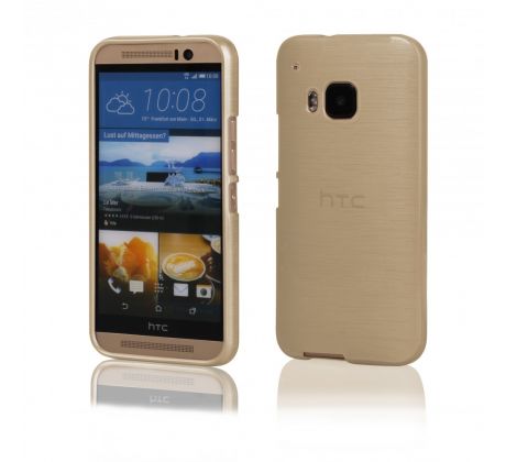 Púzdro SILIKÓNOVÉ JELLY CASE METALLIC pre HTC ONE M9 - zlaté