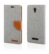 Púzdro knižkové diárové CANVAS BOOK pre ZTE BLADE L5 - šedé
