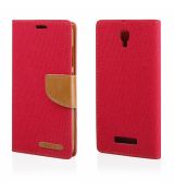 Púzdro knižkové diárové CANVAS BOOK pre ZTE BLADE L5 - červené