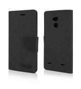 Púzdro knižkové diárové CANVAS BOOK pre ZTE BLADE V7 LITE - čierne