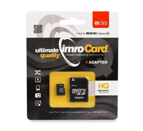 Pamäťová karta IMRO MICRO SDHC 8GB s adaptérom
