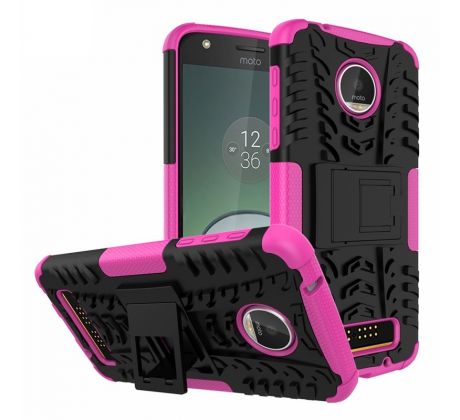 Púzdro PANZER CASE pre Púzdro LENOVO MOTO Z PLAY -  ružovo čierne