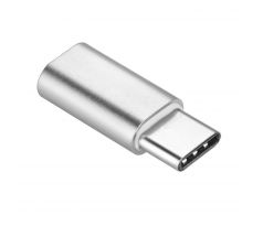 Adaptér Micro Usb - USB TYP C (PA-30) - strieborný