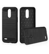 Púzdro CARBON CASE pre LG K10 (2017) - čierne