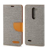 Púzdro knižkové diárové CANVAS BOOK pre LG X MACH - šedé