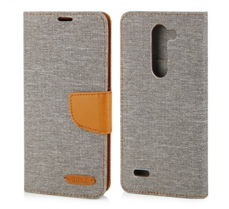 Púzdro knižkové diárové CANVAS BOOK pre LG X MACH - šedé