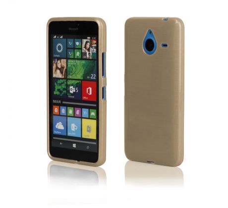 Púzdro SILIKÓNOVÉ JELLY CASE METALLIC pre MICROSOFT LUMIA 640 XL - zlaté