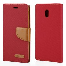 Púzdro knižkové diárové CANVAS BOOK pre SAMSUNG GALAXY J3 (J330F) 2017 - červené