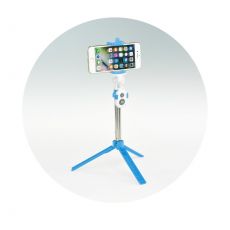 Držiak na SELFIE s BLUETOOTH s ovládaním a funkciou statívu - modrý