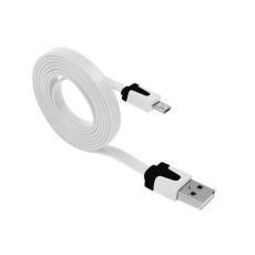 Univerzálny kábel MICRO USB plochý 1m - biely