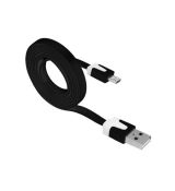 Univerzálny kábel MICRO USB plochý 1m - čierny