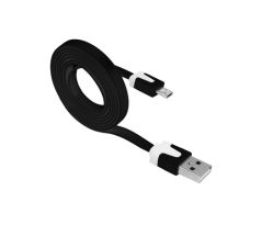 Univerzálny kábel MICRO USB plochý 1m - čierny