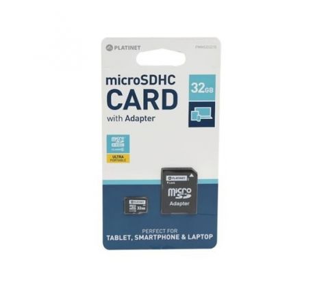 Pamäťová karta PLATINET MICRO SDHC 32GB s adaptérom