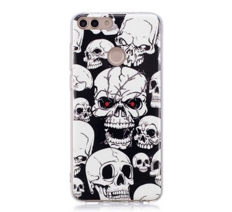 Púzdro SILIKÓNOVÉ SLIM CASE ART pre HUAWEI P SMART - skulls