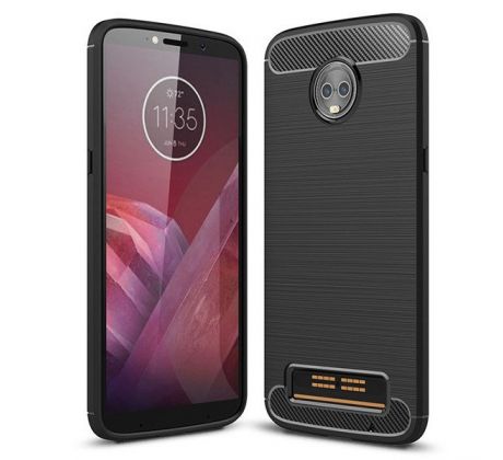 Púzdro CARBON CASE pre LENOVO MOTO Z3 PLAY - čierne