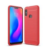 Púzdro CARBON CASE pre XIAOMI Mi A2 LITE (REDMI 6 PRO) - červené