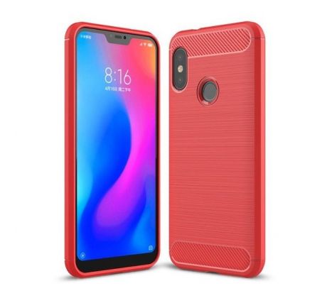 Púzdro CARBON CASE pre XIAOMI Mi A2 LITE (REDMI 6 PRO) - červené