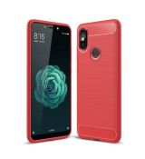 Púzdro CARBON CASE pre XIAOMI Mi A2 - červené