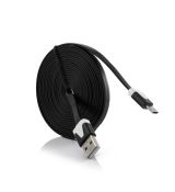 Kábel USB - micro USB univerzálny 3m plochý - čierny
