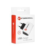 Sieťová nabíjačka FORCELL pre APLLE IPHONE 5/6/6s/6 Plus/7/7Plus/8/8Plus/X s odnímateľným káblom