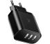 Sieťová nabíjačka BASEUS MIRROR LAKE 3xUSB 3,4A - čierna