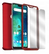 Púzdro 360 FULL BODY + TVRDENÉ SKLO pre HUAWEI NOVA 3 - červené