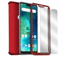 Púzdro 360 FULL BODY + TVRDENÉ SKLO pre HUAWEI NOVA 3 - červené