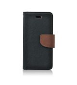 Púzdro knižkové FANCY pre SAMSUNG GALAXY S5 (G900) - čierno hnedé