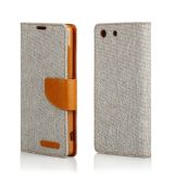 Púzdro knižkové diárové CANVAS BOOK pre SONY XPERIA M5 - šedé