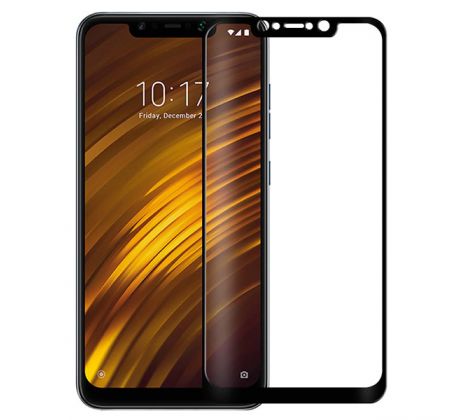 Tvrdené sklo 5D FULL COVER (full glue) 9H PRO (TG) pre XIAOMI POCOPHONE F1 - čierne