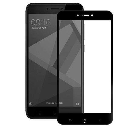 Tvrdené sklo 5D FULL COVER (full glue) 9H PRO (TG) pre XIAOMI REDMI NOTE 4 - čierne