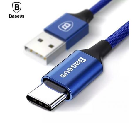 Kábel USB - micro USB TYP C 3A 1,2m modrý