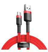Kábel USB - micro USB TYP C 3A 1m červený