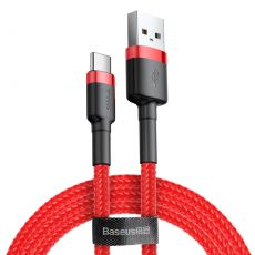 Kábel USB - micro USB TYP C 3A 1m červený
