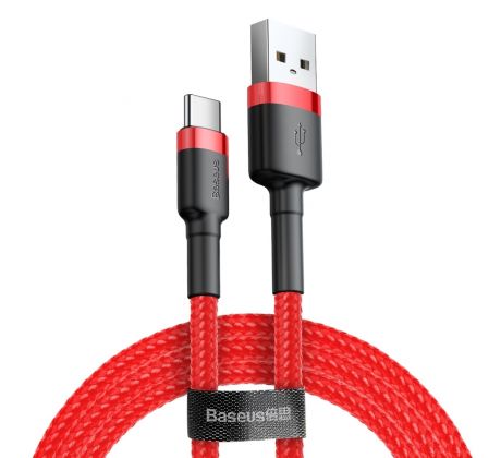 Kábel USB - micro USB TYP C 3A 1m červený