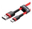 Kábel USB - micro USB TYP C 3A 1m červený