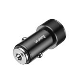 Nabíjačka BASEUS SMALL SCREW do auta 2x USB 3,4A s lightning káblom - čierna