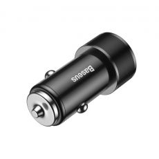 Nabíjačka BASEUS SMALL SCREW do auta 2x USB 3,4A s lightning káblom - čierna