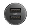 Nabíjačka BASEUS SMALL SCREW do auta 2x USB 3,4A s lightning káblom - čierna