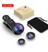 Univerzálny objektív na mobil - Rybie oko 3v1 - čierne