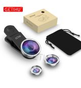 Univerzálny objektív na mobil - Rybie oko 3v1 - strieborné